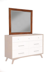Flynn Mahogany and Okoume Veneer Mirror, Chestnut/White